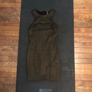 High-neck, glitter bodycon mini dress